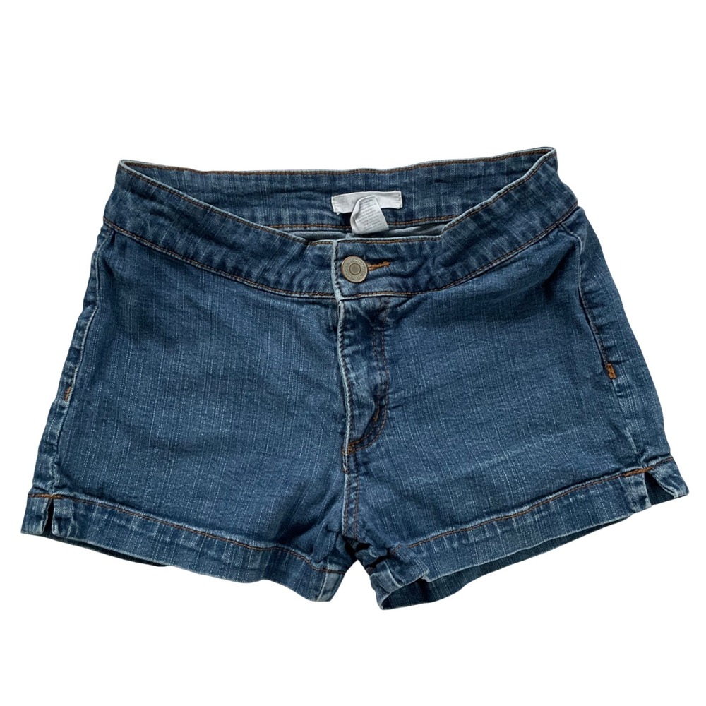 Blue Asphalt Low Rise Denim Micro Shorts Medium Wash Blue Size 3/26 Stretch Y2K